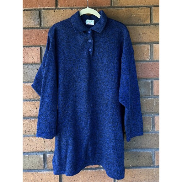 United Colours of Benetton Polo Sweater Shetland Wool Italy VTG | Blue | Size XL - Picture 1 of 15